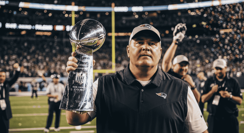 McCarthy holding Lombardi Trophy