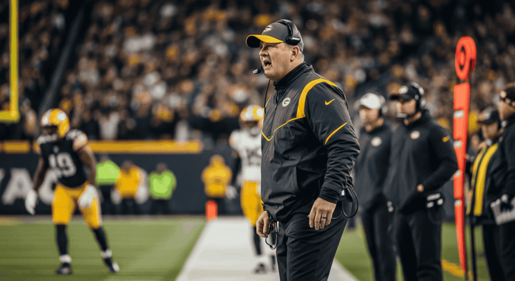 Mike McCarthy with family before a game
