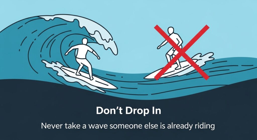 surf etiquette tips graphic
